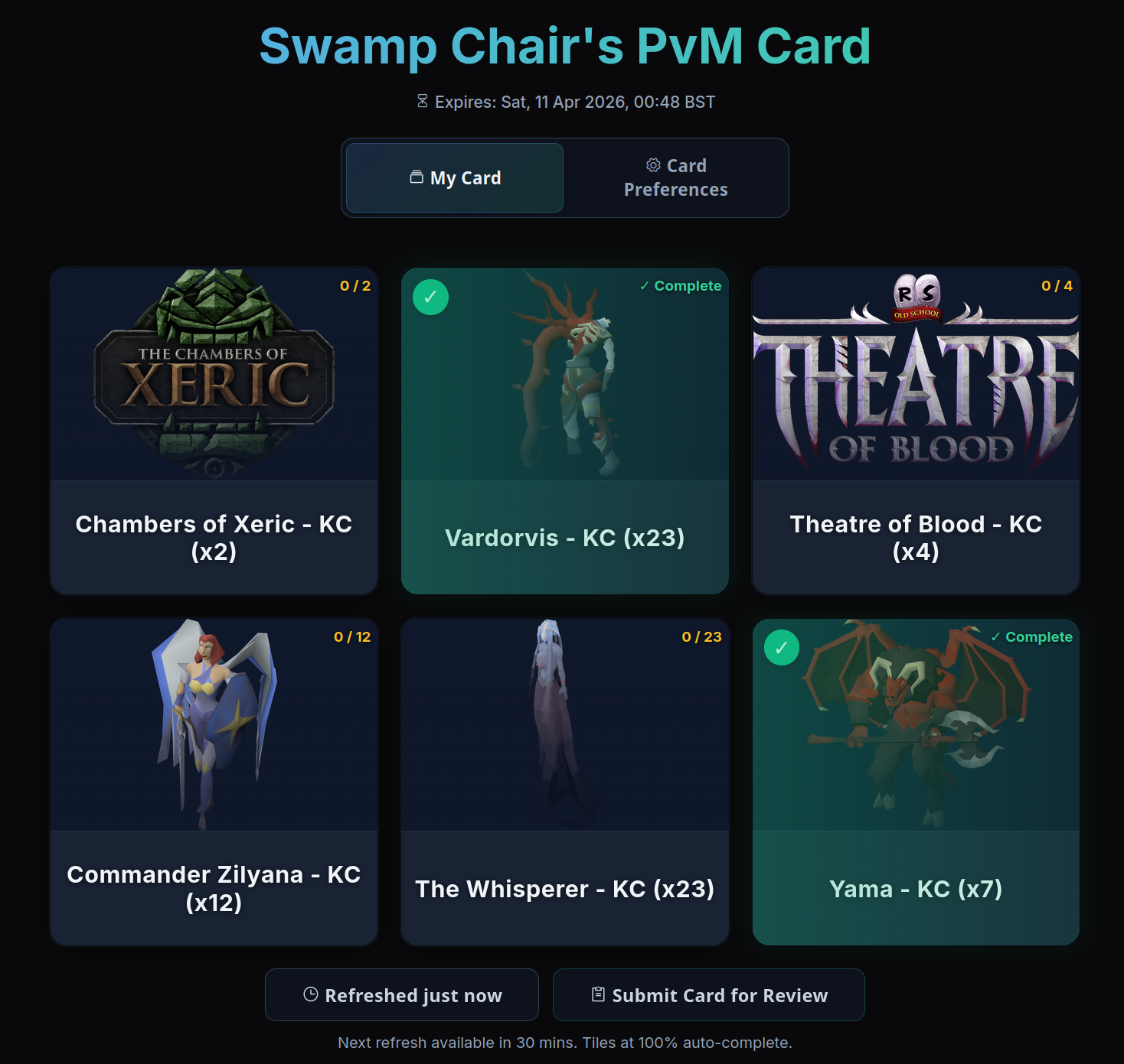 Epoch Card in action